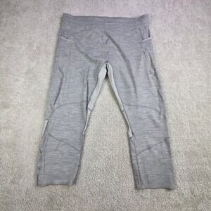 Lululemon Men's Crop Surge Athletic Tights Crop Size 2XL Gray LIght Drawstring